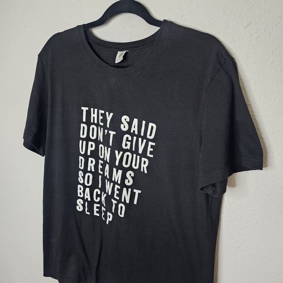 Funny Tee Spell out Words Graphic Black White Unisex T‎ Shirt Size XL - Picture 2 of 6